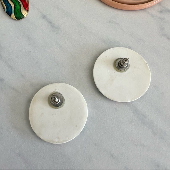 Painted Floral Post Earring - Picture 3 of 4